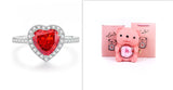 Eternal Rose Teddy Bear Gifts Box With Necklace Rotate Rose Jewelry Box Valentine Wedding Storage Gift Case For Women Girlfriend